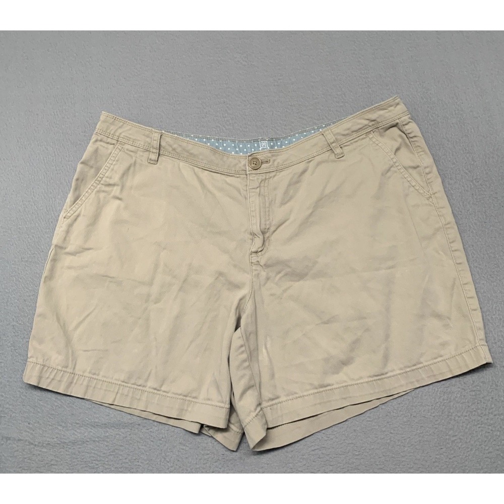 Liz Claiborne Women's Size 16‎ Shorts Tan Beige Casual Stretch Cotton High Waist